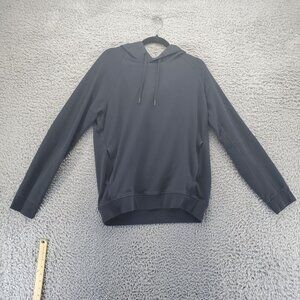 Lululemon Hoodie Womens Medium Black Drawstring Athletic Pullover Logo Lightweig